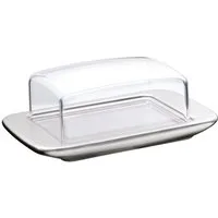 WMF Butterdose Loft Butterdose, matt, Cromargan® Edelstahl rostfrei 18/10, (1-tlg., 1x Butterdose (11,5 x 16,8 x 6,8 cm) mit Kunststoffhaube)