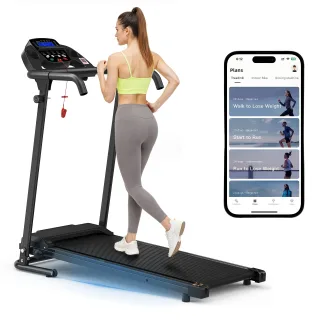 [EU Direct] Bominfit Q30-5 2.5HP 2 in 1 Folding Treadmill - 12km/h Speed | Cup Holder | LED Display | 120KG Load | Smart