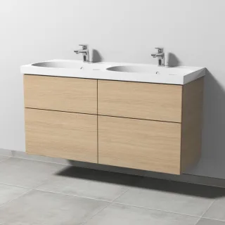 Sanipa 3way Waschtischunterbau zu Geberit Acanto Waschtisch mit 4 Auszügen, Eiche-Nordic SM42048