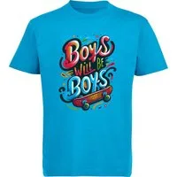 MyDesign24 T-Shirt Kinder Print Shirt Skateboard mit Boys will be Boys Bedrucktes Jungen und Mädchen Skater T-Shirt i537