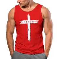 Neverless Tanktop Herren Tank-Top Print Aufdruck Kreuz Cross Faith Glaube Trend-Motiv mit Print