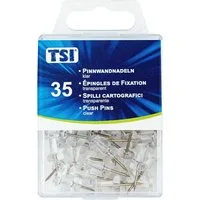 TSI Schreibwaren Pinnnadel Pinnwandnadeln, glasklar, 35 St.