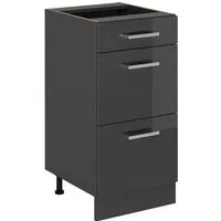 Vicco Unterschrank R-Line, Anthrazit Hochglanz/Anthrazit, 40 cm mit Schubladen, ohne A... (1-St)