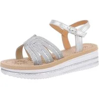 Ital-Design Damen Freizeit Plateausandaletten (86526977) Keilabsatz/Wedge Keilsandaletten in Silber