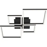 Briloner Leuchten LED Deckenleuchte 3128015 FRAME, LED fest integriert, Warmweiß, Deckenlampe, 75x47x7,3cm, Schwarz, 48W, Wohnzimmer, Schlafzimmer