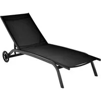 COSTWAY Gartenliege Sonnenliege, mit Rollen, 6-fach verstellbar