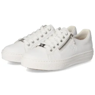 Rieker Low Sneaker - Gr. 36 - Weiß - Glattleder
