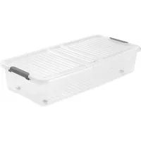 keeeper Unterbettkommode Leo Container mit Rädern Deckel 33l, Deckel mit Clips