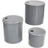 MamboCat Vorratsglas 3er Set Oskar Vorratsdose S M & L in Grau Kartoffeln Zwiebeln, Ton