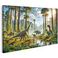 islandburner Leinwandbild Hochwertiges Dinosaurier Wandbild auf Leinwand