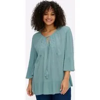 Sheego Klassische Bluse Tunika 3/4-Arm