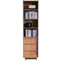 Compleo Bücherregal schmal, Breite: 50 cm, Regal mit 3 Schubladen KELLOS, Eiche Karamell