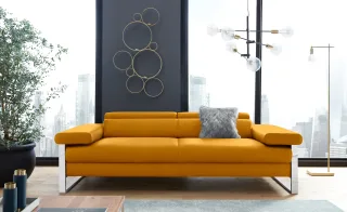 W.SCHILLIG 2-Sitzer "finn" German Design Award 2016, Fußgestell Chrom glänzend, Breite 230 cm