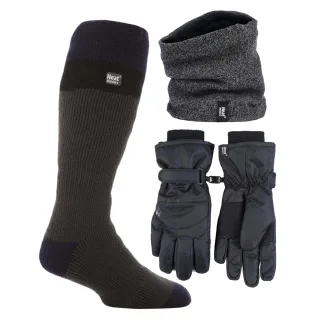 Herren Ski Set: Nackenwärmer, Handschuhe & Thermo-Ski-Socken Winterbekleidung