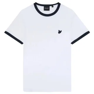 Lyle & Scott Tonal Ringer Wei�es T-Shirt