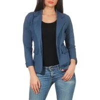 malito more than fashion Jackenblazer malito Damen Blazer in Unifarben, Kurzjacke mit Knopf, Jersey Sakko Sweatjacke in Blazerform Slimfit