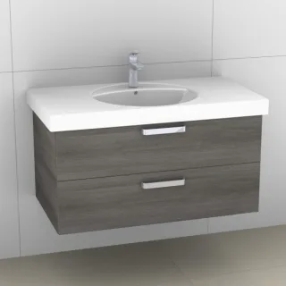 Artiqua 413 Waschtischunterschrank für Preciosa 124200, 124220 Graphit Struktur quer, 413-WU2L-K43-7 413-WU2L-K43-7098-401