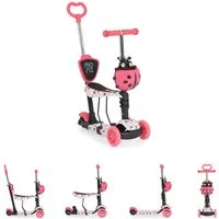 Moni Cityroller Lollipop 3 in 1, Schiebestange, LED-Vorderräder, verstellbarer Lenker, Hinterradbremse