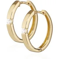 NKlaus Klappcreolen Paar 333 Gelbgold Klappcreolen Ohrringen 18,4 X 2, (Damen)