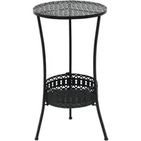 vidaXL Gartentisch Bistrotisch Schwarz 40x70cm Metall