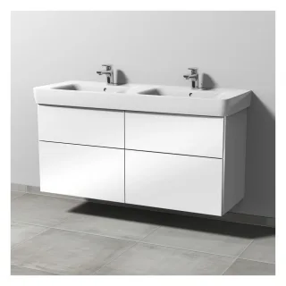 Sanipa 3way Waschtischunterbau zu Geberit Renova Plan Waschtisch mit 4 Auszügen, Weiß-Glanz BS88278