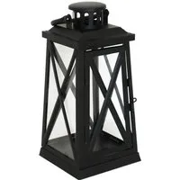 Grafelstein Kerzenlaterne Laterne HARBOUR schwarz aus Metall H27cm Metalllaterne Landhaus modern