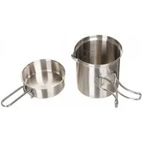 FoxOutdoor Topf-Set Fox Outdoor Kochgeschirr, Edelstahl, Topf, Pfanne, Edelstahl (Set, 2-tlg)