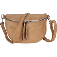 MIRROSI Bauchtasche Damen Taschen, Umhängetasche, Brusttasche, 26x18x9cm Wildleder Optik (Schultertasche für jednen Anlass), Crossbody Bag, Verstellbarer Schulterriemen für mehr Flexibilität.