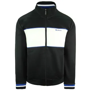 Ben Sherman getäfelte Herrenschwarz -Track -Jacke