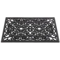 matches21 HOME & HOBBY Fußmatte Hartgummi Fußmatte Ornamente rechteckig 40x60 cm schwarz, rechteckig, Höhe: 12 mm, Wetterfeste Aussen-Bereich Türmatte als Outdoor Schmutzfangmatte
