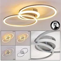 hofstein Deckenleuchte »Austis« dimmbare Deckenlampe aus Metall in Silber, 3000 Kelvin, 2600 Lumen, dimmbar über den Lichtschalter