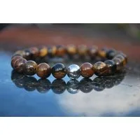 NAHLE Armband Tigerauge mit 925 Silberperle Perlenarmband (1-tlg), mit 925 Silberperle