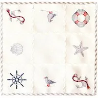 matches21 HOME & HOBBY Tischdecke Tischdeckchen NINA maritime Stickerei & Cutouts Polyester 30 x 30 cm (1-tlg), Pflegeleicht & waschbar bei 30 °C