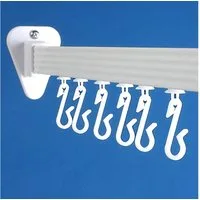 Euroshowers GmbH Duschvorhangklammer Duschvorhanghaken & -gleiter Set, 24 Stück, Weiß, Standard Duschvorhangstangen, (24-St)