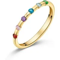 Firetti Fingerring Schmuck Geschenk Silber 925 Damenring Ring Regenbogen, mit Zirkonia (synth)