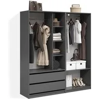 Livinity® Kleiderschrank Trento, Anthrazit, 2er Set (2-St)