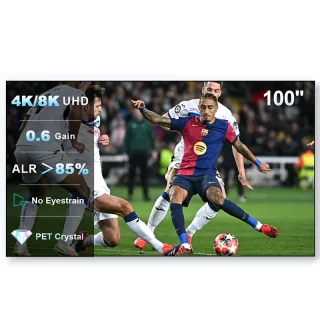 [EU Direct] ProjeStar 100-inch PET Crystal ALR Projector Screen 4K UHD 16:9 0.6 Gain Ambient Light Rejecting Thin Frame