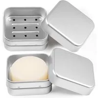 FELIXLEO Seifenablage Rasierseife Box Herren Aluminium Seifendose Reise Wasserdicht, 2-St.
