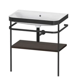 Duravit Happy D.2 Plus c-bonded Set mit Metallkonsole Nussbaum gebürstet Matt 775x490x850 mm - HP473 HP4737N6969