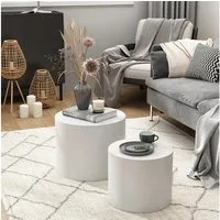 Vicco Couchtisch Giva, Weiß, 48 x 48 cm (2-St)