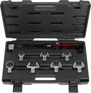 KS Tools ERGOTORQUE®precision Kälte-Klima-Drehmomentschlüssel-Werkzeugsatz 20 - 100 Nm, 8-tlg - 516.1225