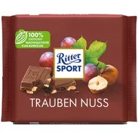 Ritter SPORT Schokolade, Ritter Sport Trauben Nuss mit Sultaninen und Haselnussstücken 100g