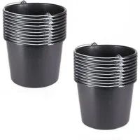 Home4Living Baueimer Eimer Mörteleimer 12L Futtereimer Schwarz Eimerset Putzeimer, (20-tlg), Mörteleimer, Futtereimer