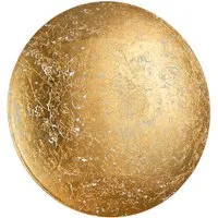 TRIO Leuchten LED Wandleuchte, LED fest integriert, Warmweiß, Flache Wand-Lampe innen mit Blatt-Gold, Wandbeleuchtung indirekt Ø22cm