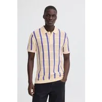 Blend Poloshirt BHDarin Striped Gestreiftes Feinstrick-Poloshirt mit Strickmuster