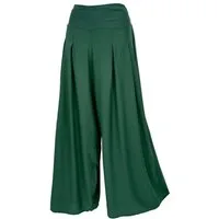 Guru-Shop Relaxhose Boho Hosenrock, weite Sommerhose - tannengrün Ethno Style, alternative Bekleidung