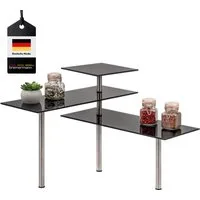 bremermann Küchenregal Eckregal, aus Glas und rostfreiem Edelstahl, schwarz