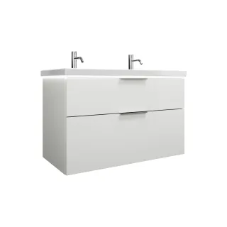 Burgbad Keramik Waschtisch-Set Eqio Weiß Hochglanz/Alpinweiss, SEZB103F2009C0001 SEZB103F2009C0001