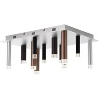 Brilliant Deckenleuchte Cembalo, LED fest integriert, Warmweiß, LED Deckenlampe eckig 12flg braun/Kaffee