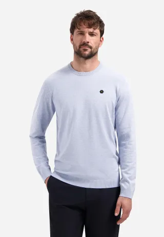 No Excess - Pullover Crew Neck Melange blue - Gr. - M